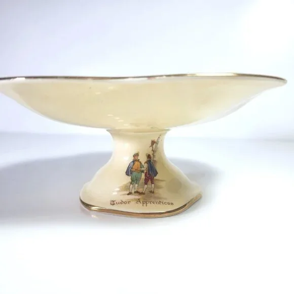 Royal Winton Pedestal Dish Grimwades England Old English Markets Bone China - Picture 5 of 9
